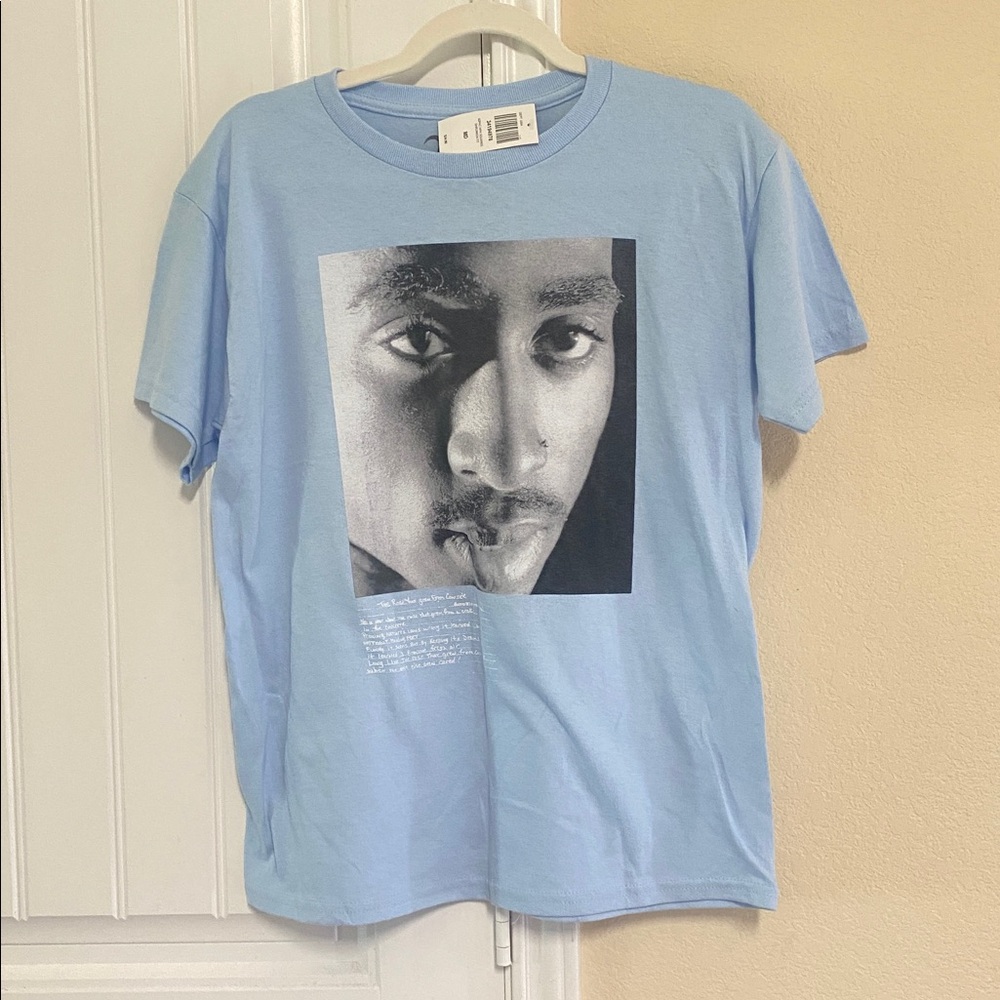 NWT- Sky Blue 2PAC Graphic Tee Sz M